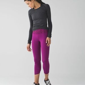 Lululemon Real Quick Tight Regal Plum 3/4 Leggings Size 12